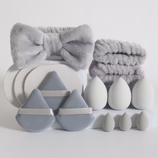 Glow Cosmo 15PCS Makeup Sponge & Accessories Set