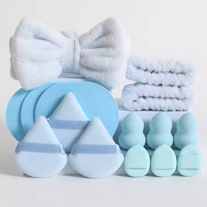 Glow Cosmo 15PCS Makeup Sponge & Accessories Set