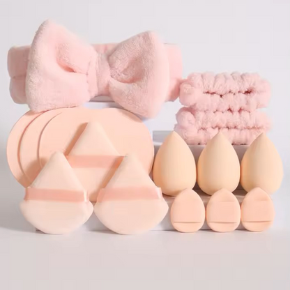 Glow Cosmo 15PCS Makeup Sponge & Accessories Set