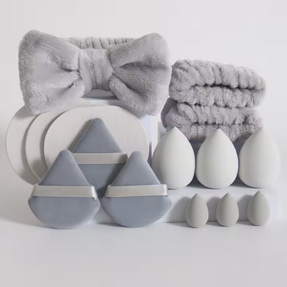 Glow Cosmo 15PCS Makeup Sponge & Accessories Set