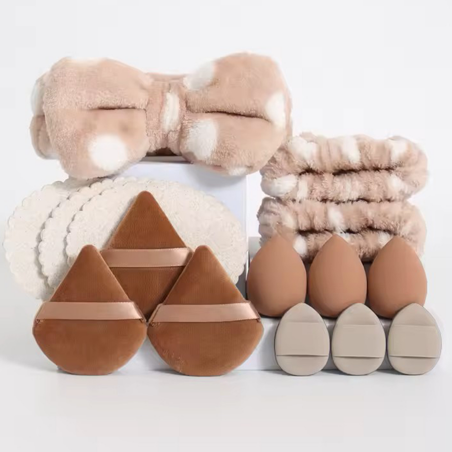 Glow Cosmo 15PCS Makeup Sponge & Accessories Set