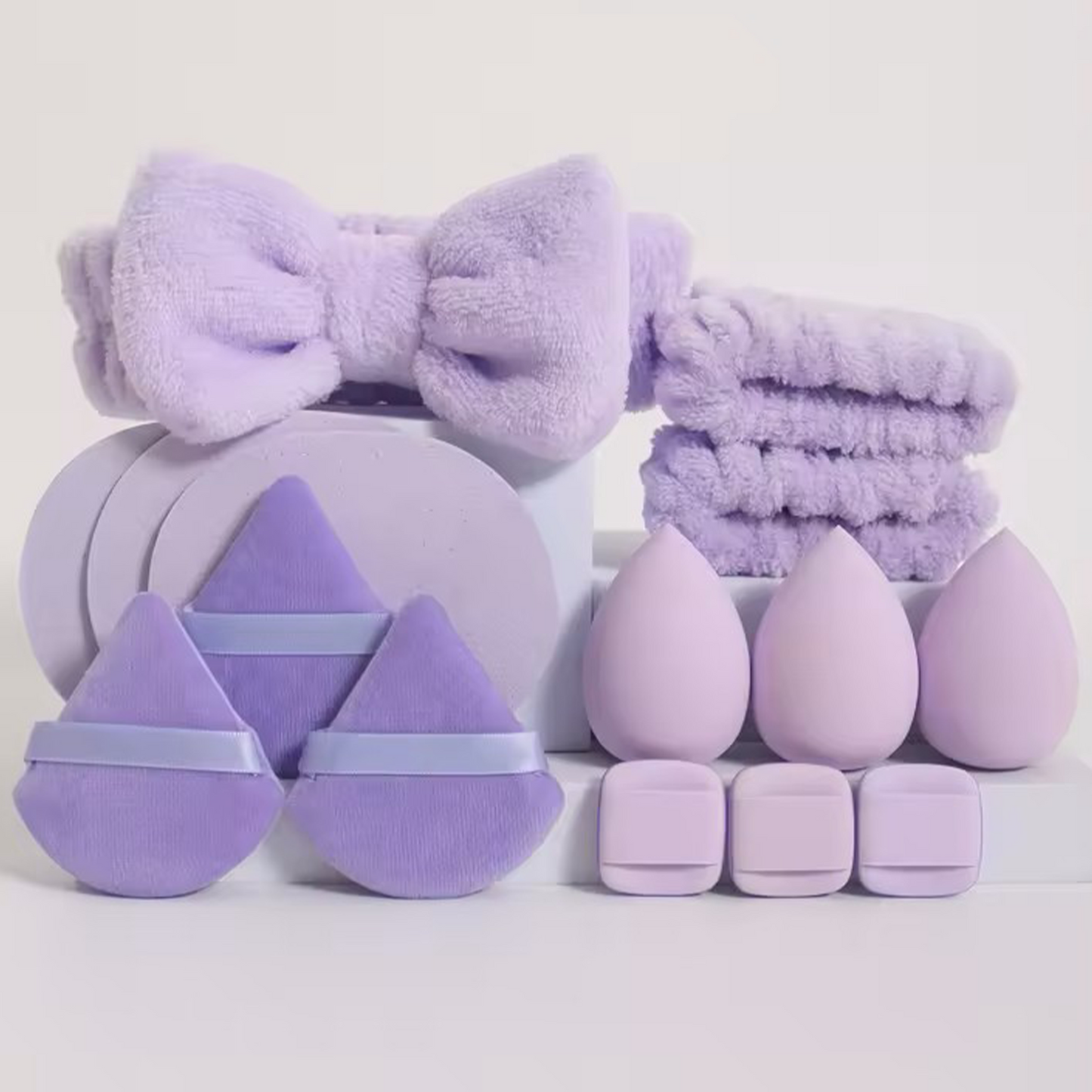 Glow Cosmo 15PCS Makeup Sponge & Accessories Set