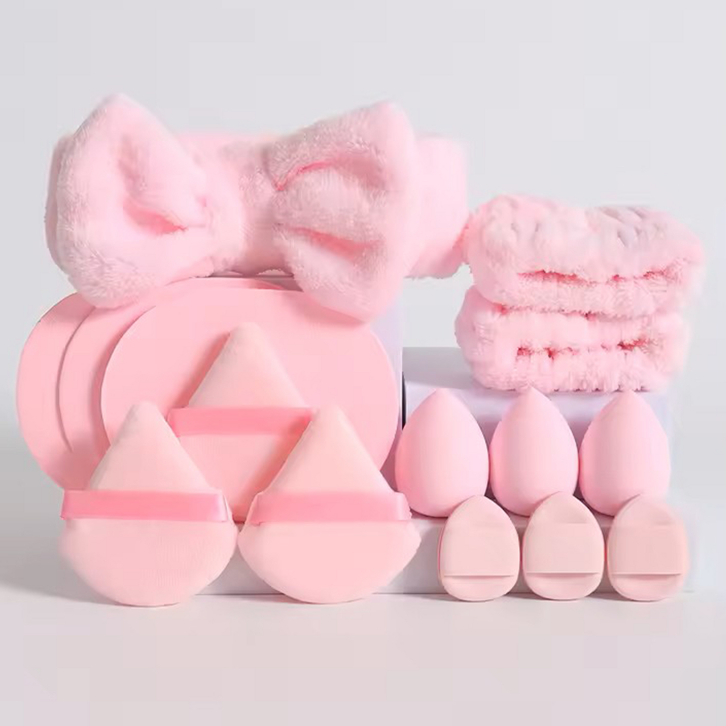 Glow Cosmo 15PCS Makeup Sponge & Accessories Set