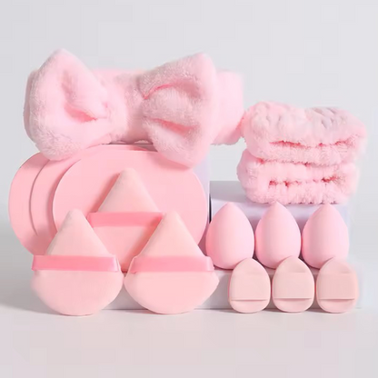 Glow Cosmo 15PCS Makeup Sponge & Accessories Set