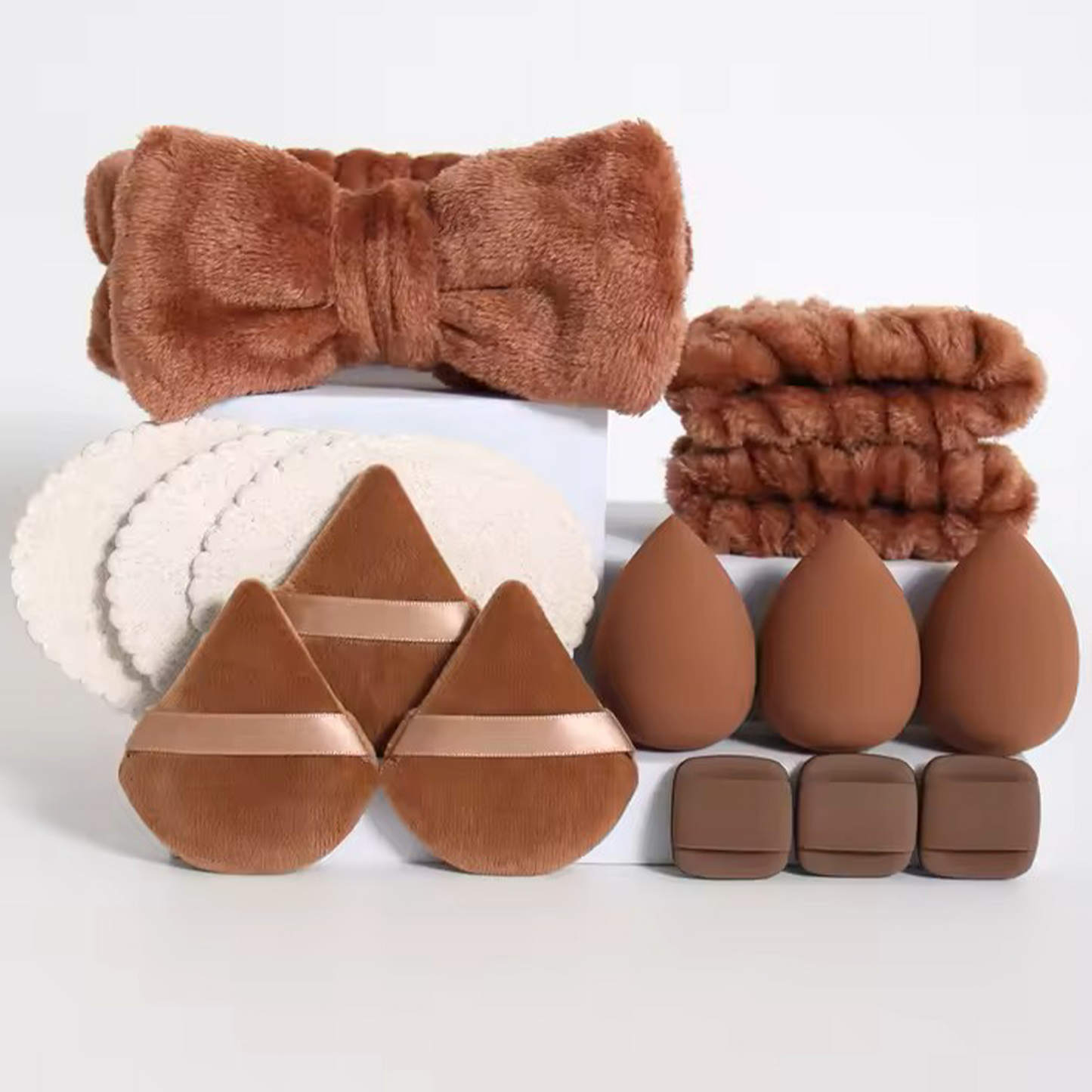 Glow Cosmo 15PCS Makeup Sponge & Accessories Set