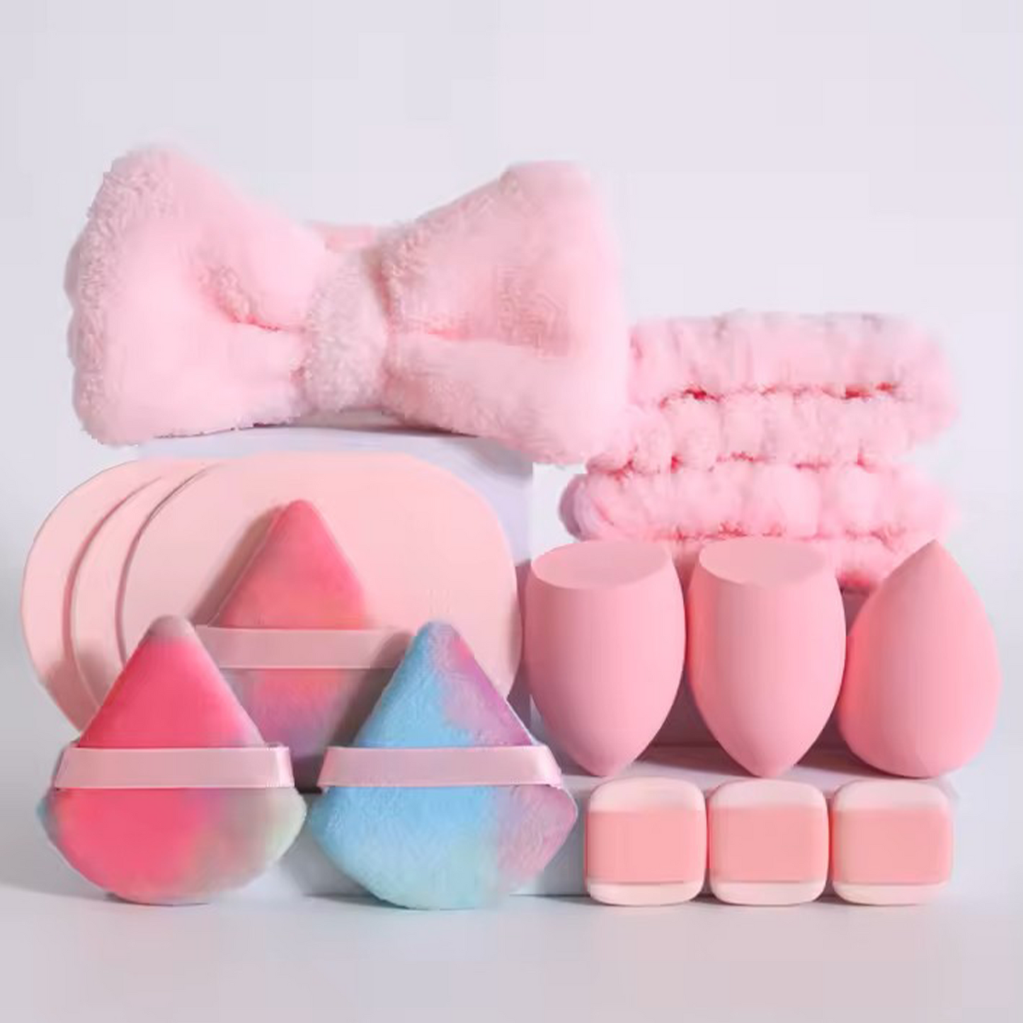 Glow Cosmo 15PCS Makeup Sponge & Accessories Set